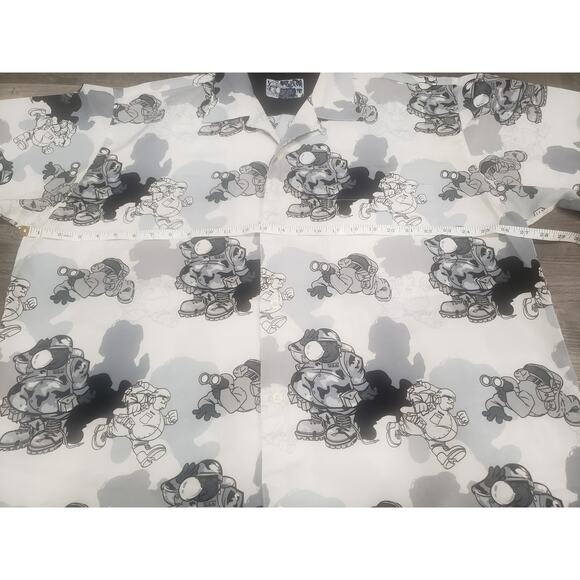 Raw Blue Military Men Button Up Collared Short Sleeved Shirt | Size Extra Large - Picture 7 of 8